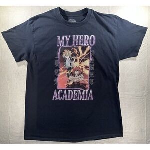 My Hero Academia Shirt Men LARGE Black Funimation Anime Graphic Tee Short Sleeve